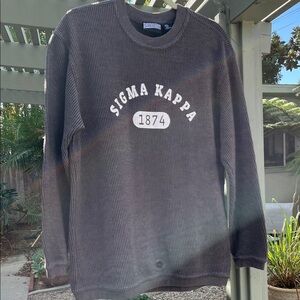 Sigma Kappa Sorority  Waffle Grey  Long Sleeved  Super Warm SIZE L